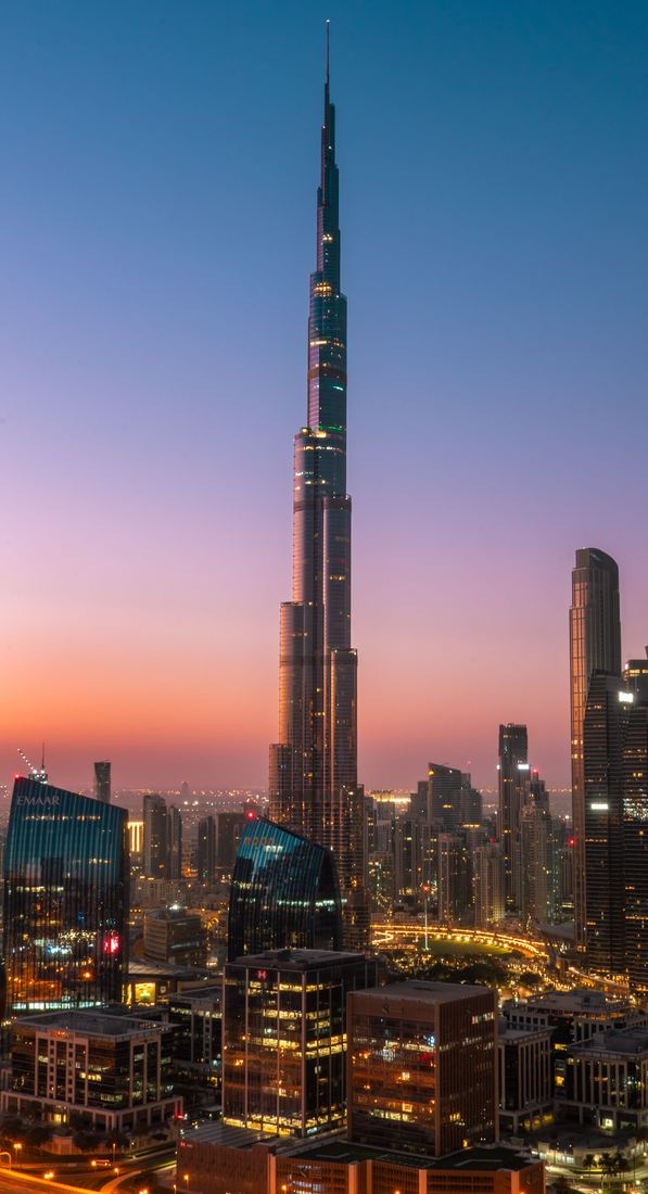 Dubai skyline at dusk