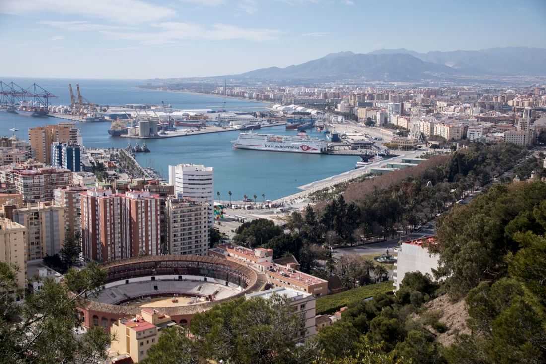 Málaga — marina and Mediterranean coastline