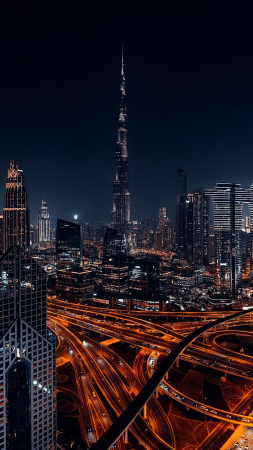 City skyline at night